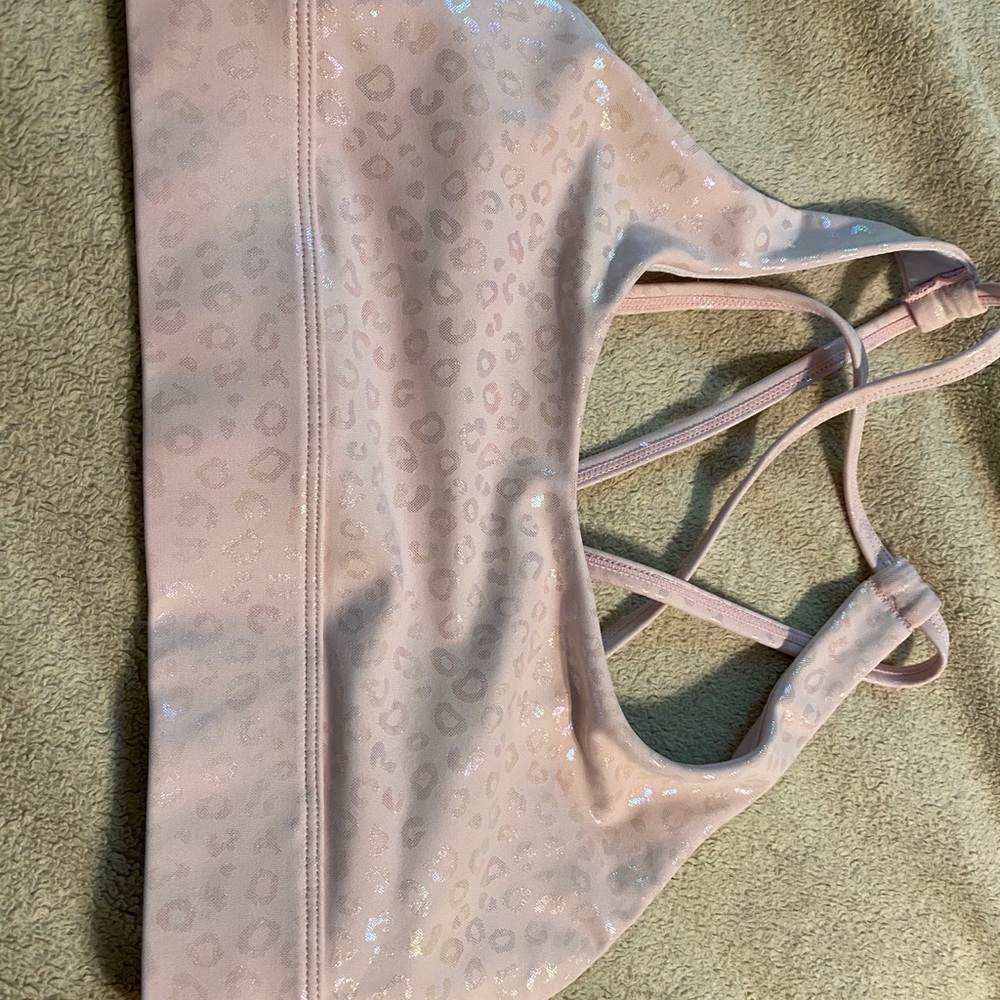 Zyia pink leopard sports bra